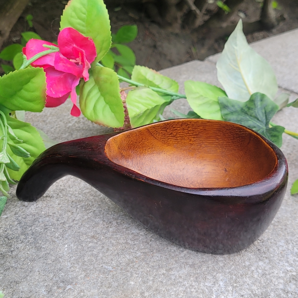 MCM Primitive Mahogany Bowl from Haiti brown wood